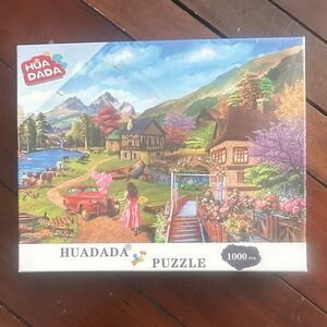 Huadada Lakeside Cottage 1000-Piece Scenic Village Puzzle - Multicolor